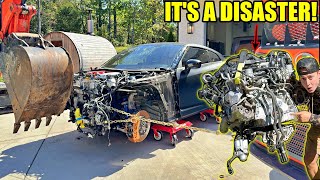 Rebuilding A Wrecked 2024 Nissan GTR In My Driveway Part 2 Engine Nightmare [upl. by Eeresed]