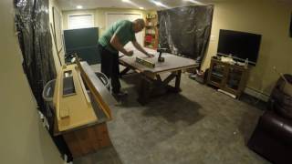 Slate pool table assembly time lapse [upl. by Allerym591]