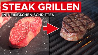 Steak Grillen Das perfekte Steak in 7 einfachen Schritten auf dem Gasgrill zubereiten [upl. by Moonier]