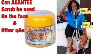 USING ASANTEE SCRUB ON THE FACE QampA WITH BBT MEMBERSskincare asanteescrub tips [upl. by Lugar143]