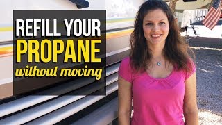 RV Living  How to refill your propane tank without moving your RV [upl. by Maurreen]