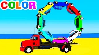 Learn Colors with Truck amp Cars for Kids  Learn Numbers in Color Spiderman Cartoon Learning Video [upl. by Ainsley286]