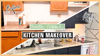 DIY KITCHEN MAKEOVER  Peel amp Stick EVERYTHING ‼️ Renter  Budget Friendly 1 Year Later [upl. by Brace]