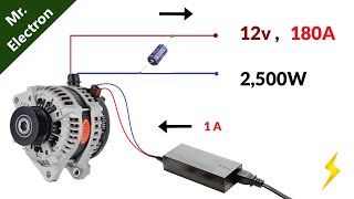 12V 180A Car Alternator RepairReuse to Generator using Laptop Charger  BMW Valeo Alternator [upl. by Apul156]