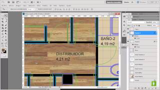 Utilizar AutoCAD y Photoshop para crear folleto comercial 610  Crear huecos y carpintería [upl. by Yenial]