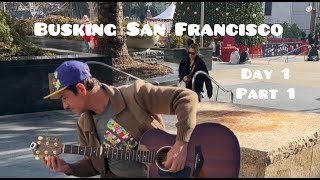 Button the Busker ONE MAN BAND Busking San Francisco Day 1 Part 1 [upl. by Halian943]