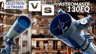 Celestron Astromaster 130eq Telescope Vs Celestron Ultima80 Spotting scope  Reflector Vs Refractor [upl. by Alston]