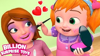 Mommy is visiting Dolly’s beauty salon and getting a makeover Pretend Play Makeup for Kids [upl. by Enotna]