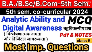 Analytic Ability and Digital Awareness  BABScBCom 5th semester  5th semesters CoCurricular [upl. by Redmond345]