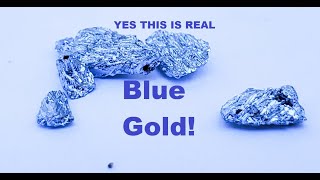 BLUE GOLD Yes it is a real intermetallic compound Gold indide AuIn2 [upl. by Annaegroeg]