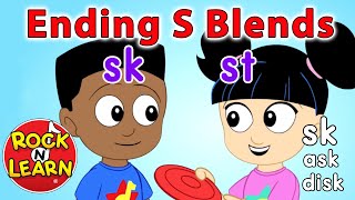 Ending Consonant Blends with S  Learn to Read sk st  Rock ’N Learn [upl. by Lleuqar867]