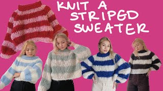 Make the mohair sweater of your dreams  big striped sweater  pattern walkthrough [upl. by Shelba107]