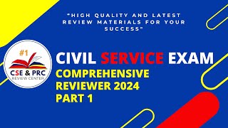 Comprehensive Civil Service Examination Reviewer 2024 Part 1 [upl. by Aldrich]