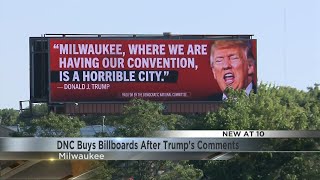 New billboards feature Donald Trumps comments about Milwaukee ahead of RNC [upl. by Helga834]