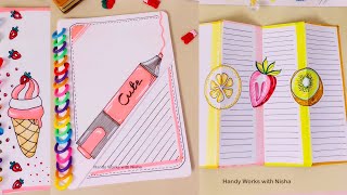 DIY Notebook Decor  Beautiful Borders  Front Page Decoration [upl. by Charline278]