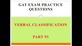 GAT Exam Practice Question Part 93 [upl. by Eeliram]