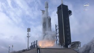 SpaceX Falcon Heavy launches NASA Psyche to weird metal asteroid nails landings [upl. by Swayder]