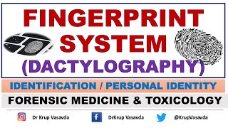 Fingerprint System  Dactylography  Dr Krup Vasavda [upl. by Fay]