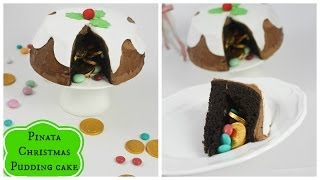 Chocolate Christmas Pudding pinata cake [upl. by Aneleairam]