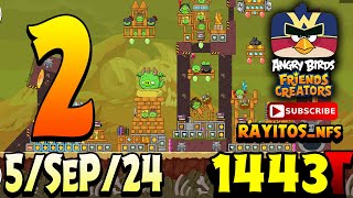 Angry Birds Friends Level 2 Tournament 1443 Highscore POWERUP walkthrough [upl. by Mur260]