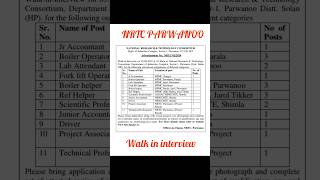 NRTC Parwanoo solan walk in interview date August 2024 interview shorts indianjobs hpjobs job [upl. by Asirret]