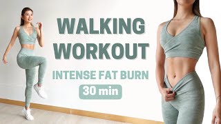 30 MIN WALKING CARDIO WORKOUT  Intense Full Body Fat Burn at Home  Emi [upl. by Yoshio]