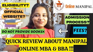 Everything about MANIPAL ONLINE MBABBA  FEES ELIGIBILITY APPROVALS ONLINE MANIPAL JAIPUR REVIW [upl. by Raphaela]