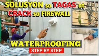 Solusyon sa Tagas at Crack ng pader  Step by step Waterproofing Application [upl. by Krell]