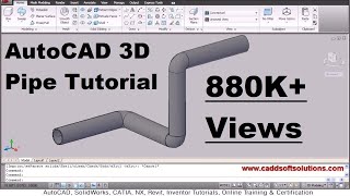 AutoCAD 3D Pipe  3D Piping Tutorial [upl. by Ennoval]