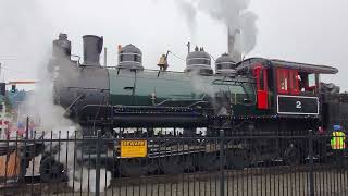 Oregon Rail Heritage Centers 1912 Polson 2 Steam Locomotive Idle View Before Next Trip [upl. by Anit634]