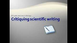 Critiquing Scientific Writing [upl. by Avera]