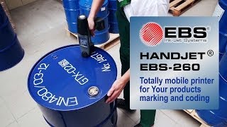 🇬🇧 HANDJET EBS260  Film 2  totally mobile ink jet printer  hand held portable [upl. by Graehl498]