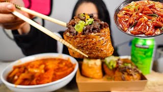 SPICY RICE CAKES  YUBU SUSHI l MUKBANG [upl. by Warfield]