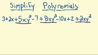 Simplify Polynomials [upl. by Kynan294]