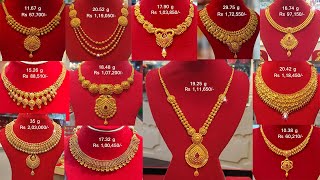 Latest 22k gold necklace designs with weight and price  Shridhi Vlog [upl. by Elianora]