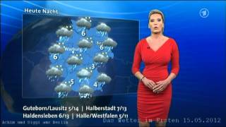 Claudia Kleinert 15052012 Weather forecaster in the bright red skintight sexy dress [upl. by Assyle]