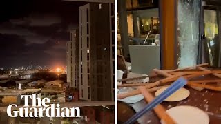 Tel Aviv footage shows moment of explosion during Iranian missile attack [upl. by Hannibal]