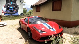 Ferrari 458 Speciale  Forza Horizon 5  Steering Wheel Gameplay  Logitech G923 [upl. by Hanas]