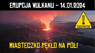 🌋 WYBUCH WULKANU NA ISLANDII ZAGROŻONE MIASTECZKO  14012024 [upl. by Aidnis96]