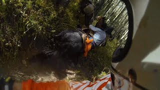 Horse Throws Rider After He Attempts to go up a Dirtbike Trail [upl. by Sutherlan]