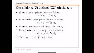 Chapter 12 Shear Strength of Soil  7 ConsolidatedUndrained Triaxial Test [upl. by Skelton]