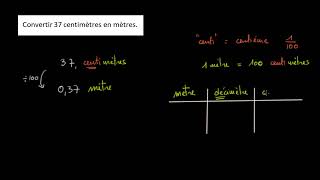 Convertir des centimètres en mètres [upl. by Laleb]