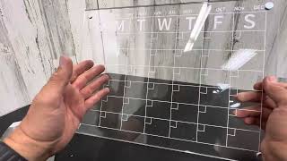 Glass Whiteboard Calendar Monthly Planner White Board Calendar Dry Erase Board Review [upl. by Erot]