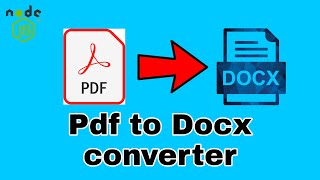 Convert PDF to DOCX Using NodeJS  pdf to docx file [upl. by Asoj]