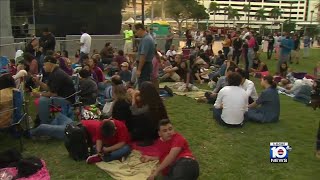 Crowd gathers at Bayfront Park for annual Pitbull New Years Eve concert [upl. by Josler]