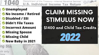 How To Get Your Stimulus Money amp Child Tax Credits 2022  Step By Step Guide  File Taxes For Free [upl. by Meisel]