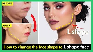 Get beautiful jawline How to change the face shape to L shape face  Chiseled jawline exercise [upl. by Dyob]