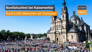 FULDA Vielfalt der Verbände Bonifatiusfest bei Kaiserwetter  Rund 6000 Menschen am Domplatz [upl. by Vernen]