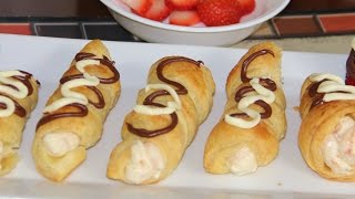 Scrumptious Strawberry Cream Rolls Video Recipe Cream Horn Recipe sponsored by Squarespace [upl. by Goldie496]