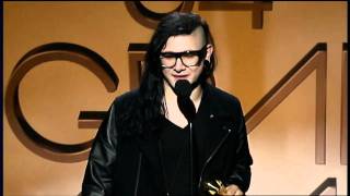 GRAMMYs Live  Skrillex accepting his FIRST GRAMMY [upl. by Ritter]